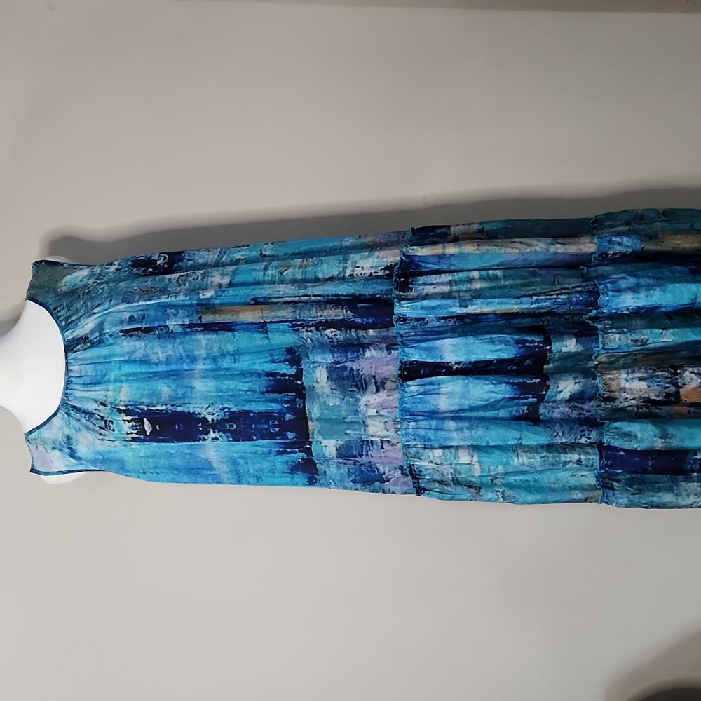 Nwt Johnny Was Mint Tiered Silk Maxi Dress - Picture 3 of 15